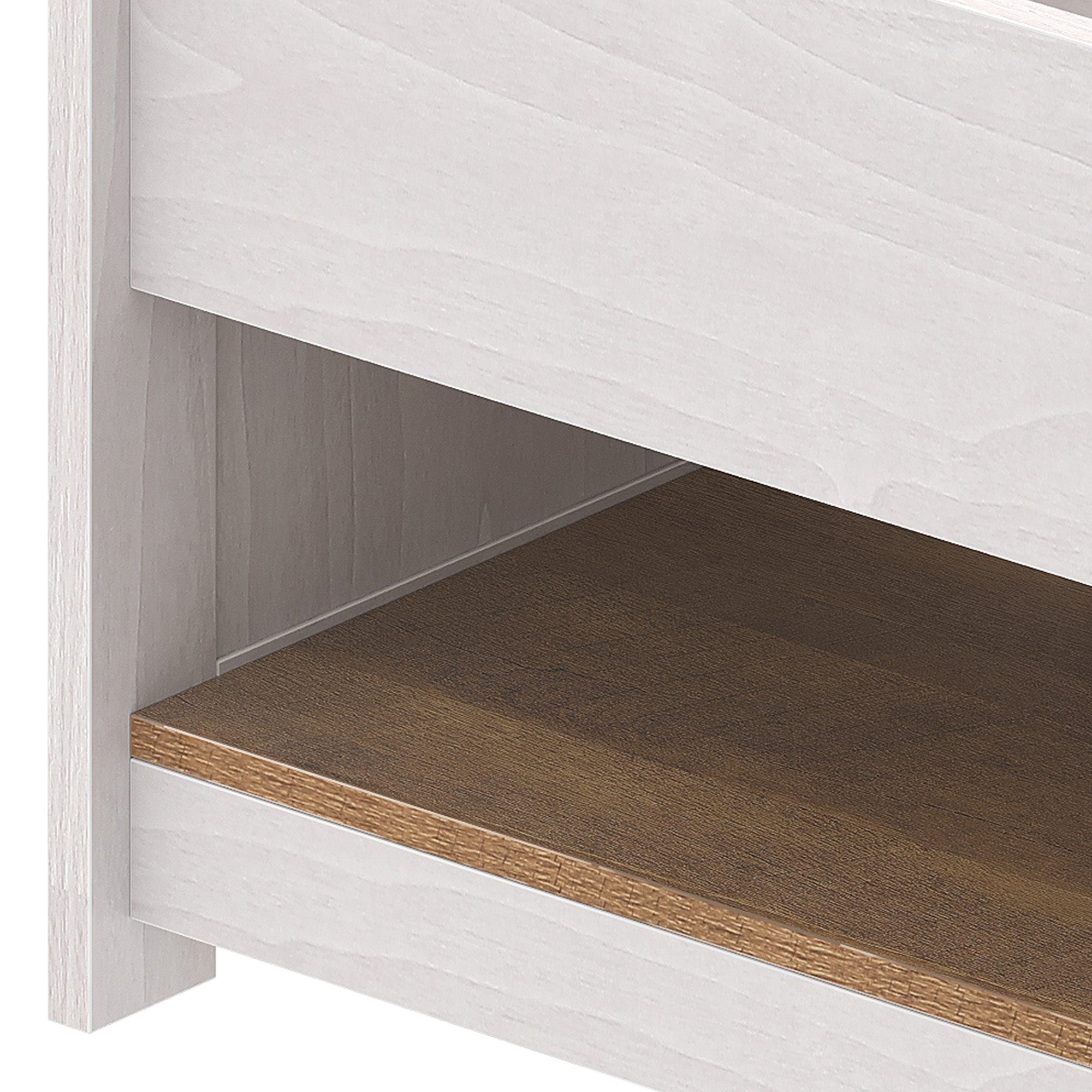 Balconera Table Basse Plateau Relevable-60x60x45cm-Beige+Blanc - 8