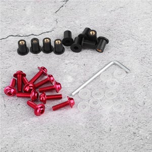 Kit De 10 Pernos Y Tuercas Para Parabrisas De Moto - Universal M5, Negro, Incluye Llave