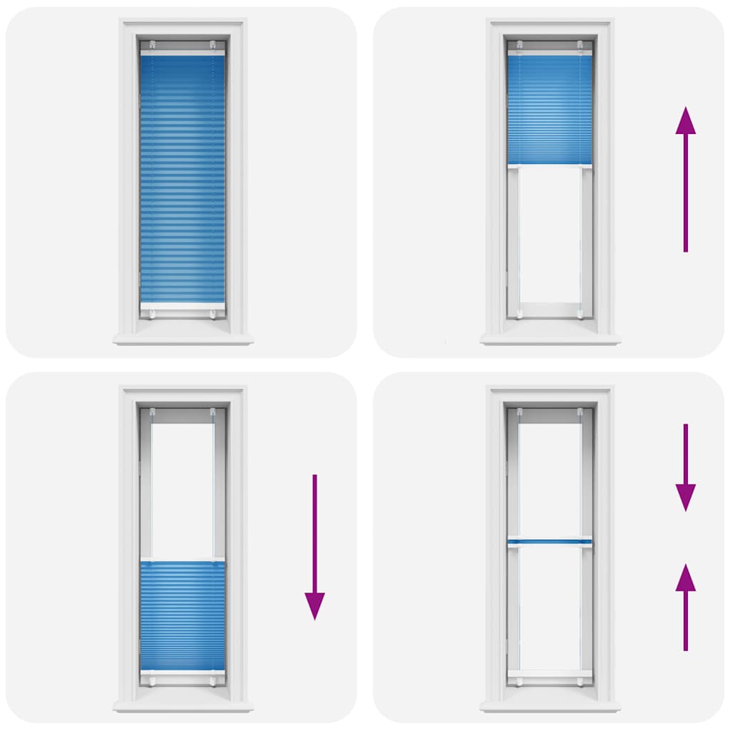 Store plissé bleu 40x150 cm largeur du tissu 39,4 cm polyester - 5