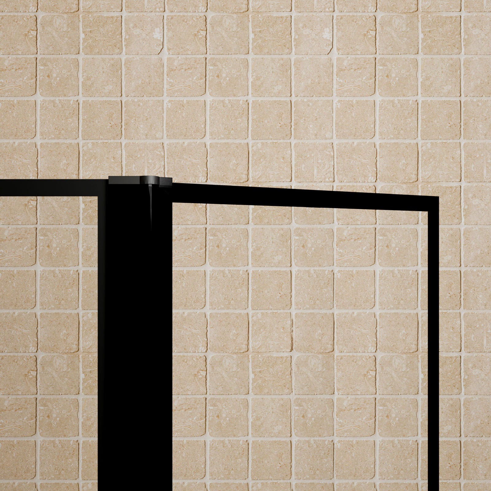 Pare baignoire avec volet pivotant - profile noir mat - 130x104 (HxL) - verre 5mm sérigraphié - 8