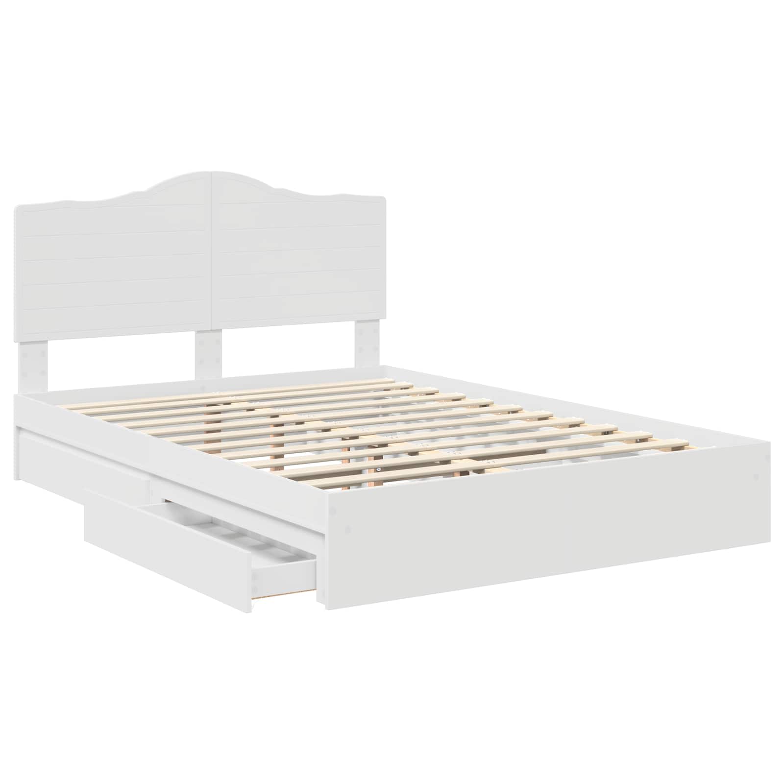 Lit de rangement réglable Blanc 140 x 200 cm panneau de bois - 5