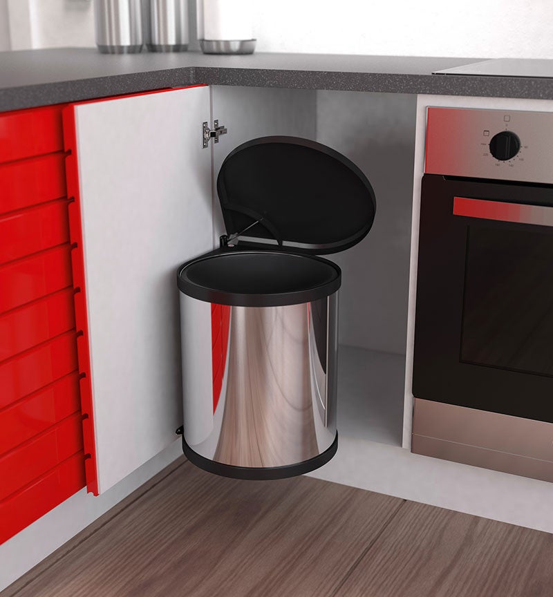 Poubelle de cuisine encastrable sous évier 15L Hailo Compact-Box M Coloris - Inox - 5