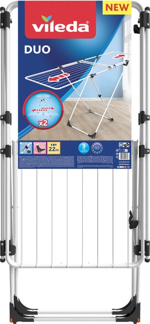 Tendedero extensible de acero Vileda Duo de 22 m Leroy Merlin