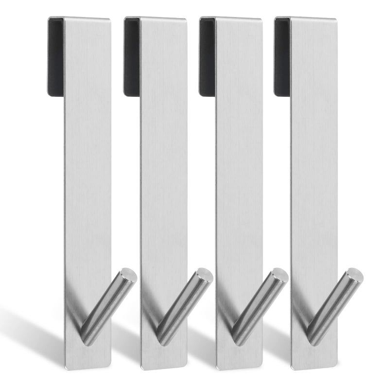 Haczyki na drzwi kabiny prysznicowej, 4 sztuki, wieszak na ręczniki do łazienki, wieszak na ręczniki łazienkowy, wieszak łazienkowy bez wiercenia
