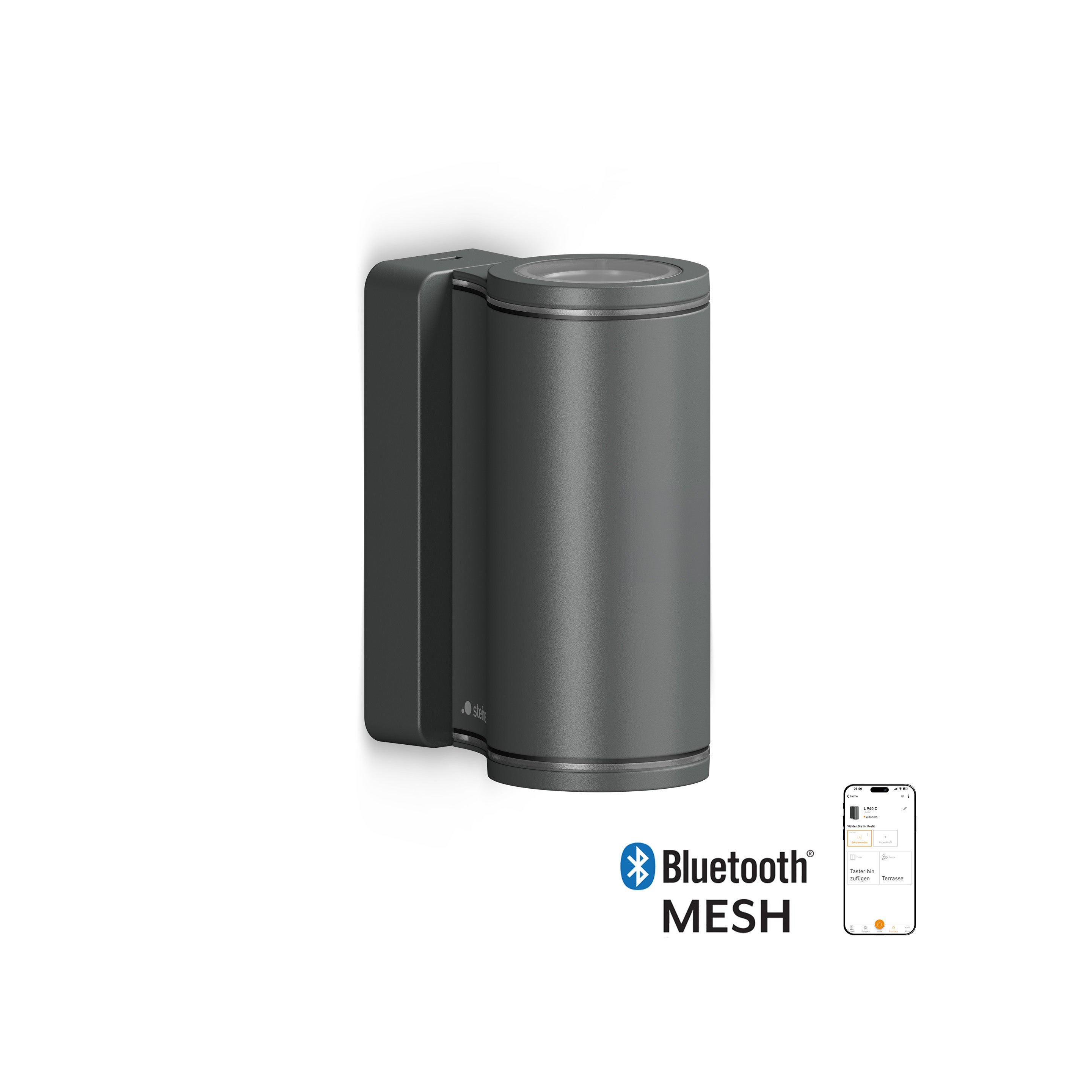 Steinel aplique led de exterior l 940 c connect, incl. 2x led gu10, 3000 k blanco cálido, control mediante app