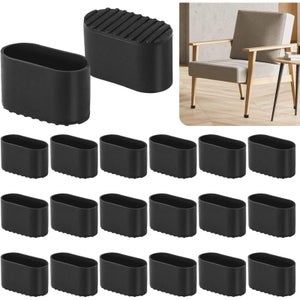 20 Protectores De Piso Para Patas De Silla Extra Pequeños | TPE Negro | Ajuste 0.55-0.75 Pulgadas | Antirrayones