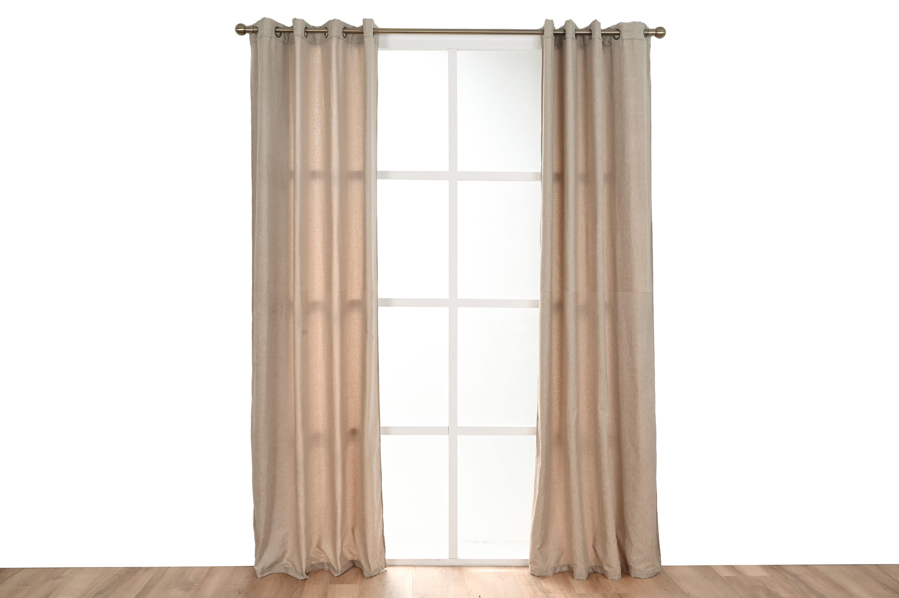 Cortinado ilhós Rene 140x270cm bege - 9
