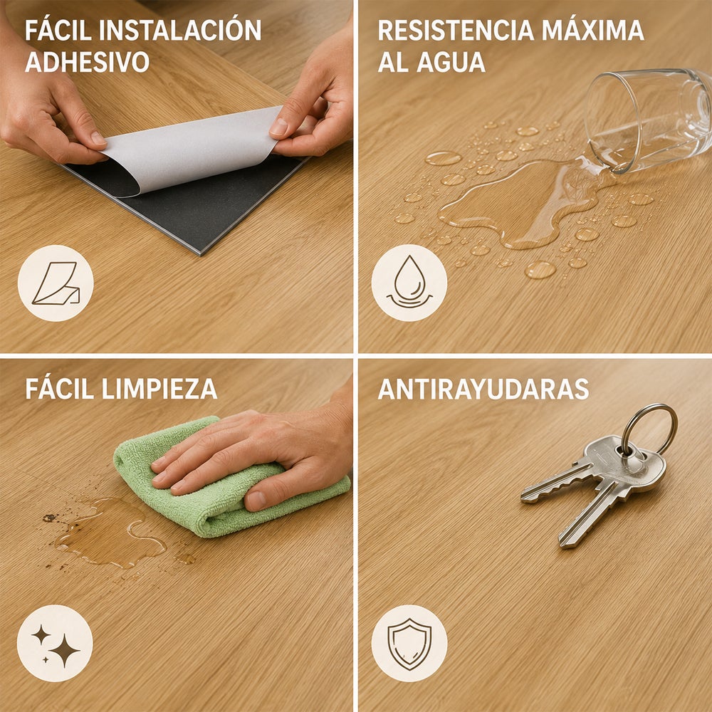 Arquiservi® - Piso Vinílico Autoadesivo em PVC Carvalho Dourado 2,5 m² - Sala de Estar e Quarto | Instalação Sem Obras - 8