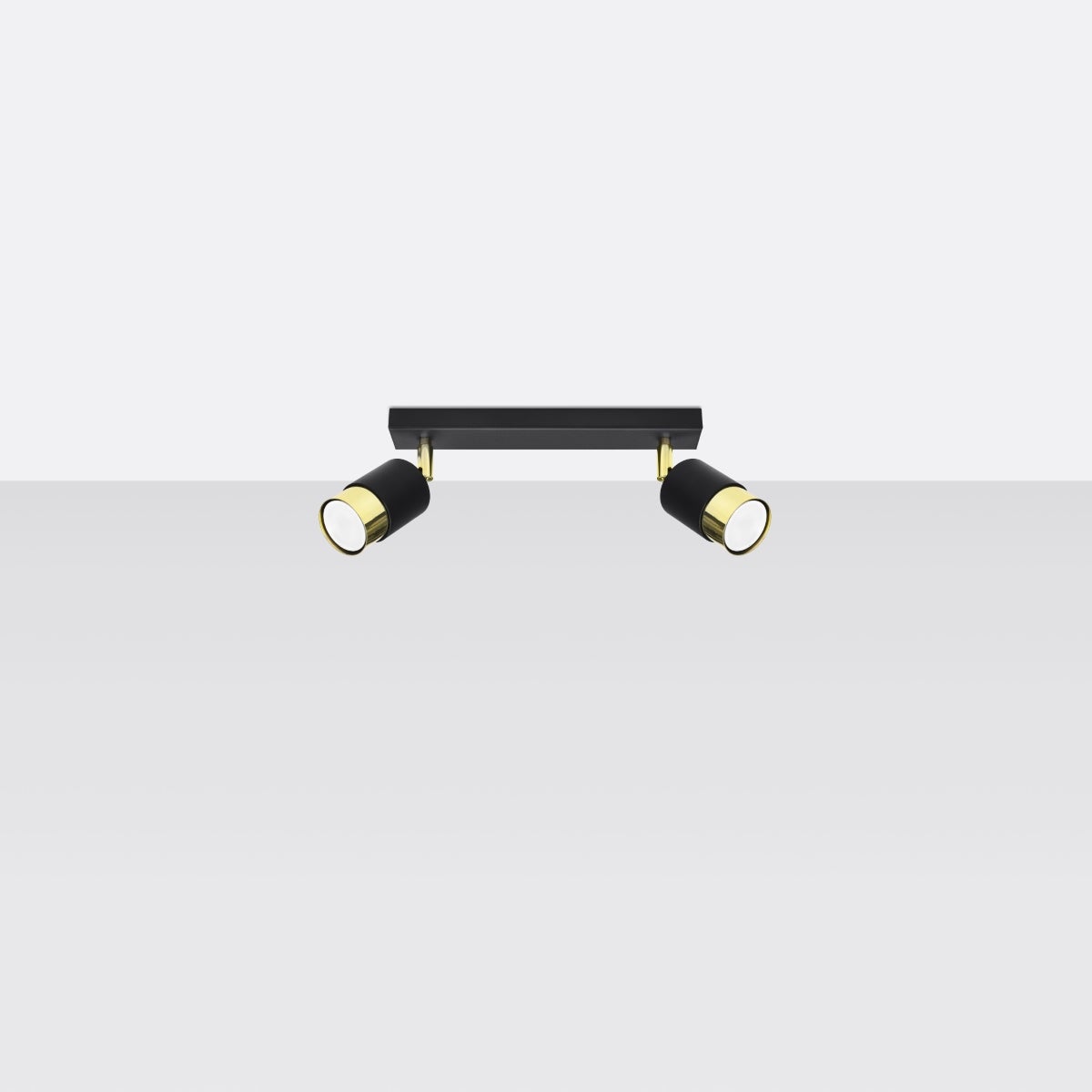 Plafon ALVOR 2 czarny/złoty LED 4000K - 30x5x18cm Sollux
