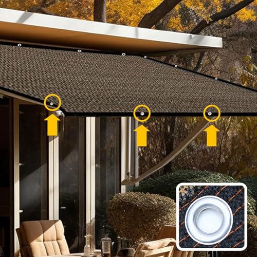 Toile d'ombrage marron épaisse 2x3m résistante aux UV, écran de confidentialité pour jardin et terrasse - 3