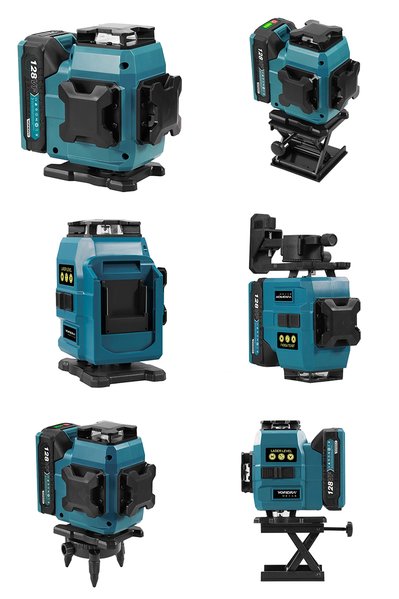 OBOSOE Livella laser 4D, 16 linee, autolivellante a 360°, misurazione verticale e orizzontale, treppiede da 1 metro incluso, batterie non incluse - 8
