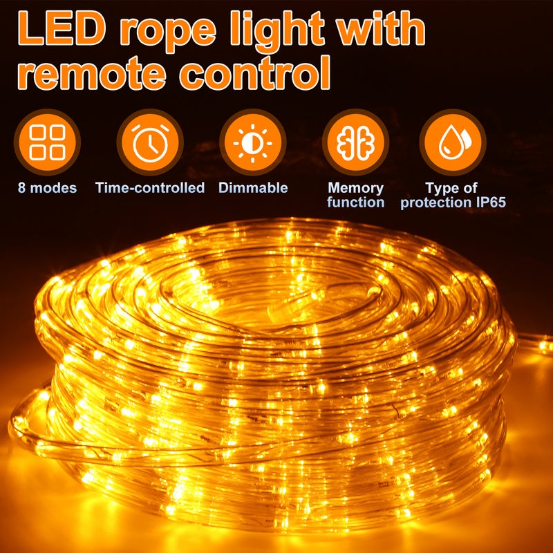 Stringa luminosa a LED per esterni/interni, IP44, 8 modalità con timer ...