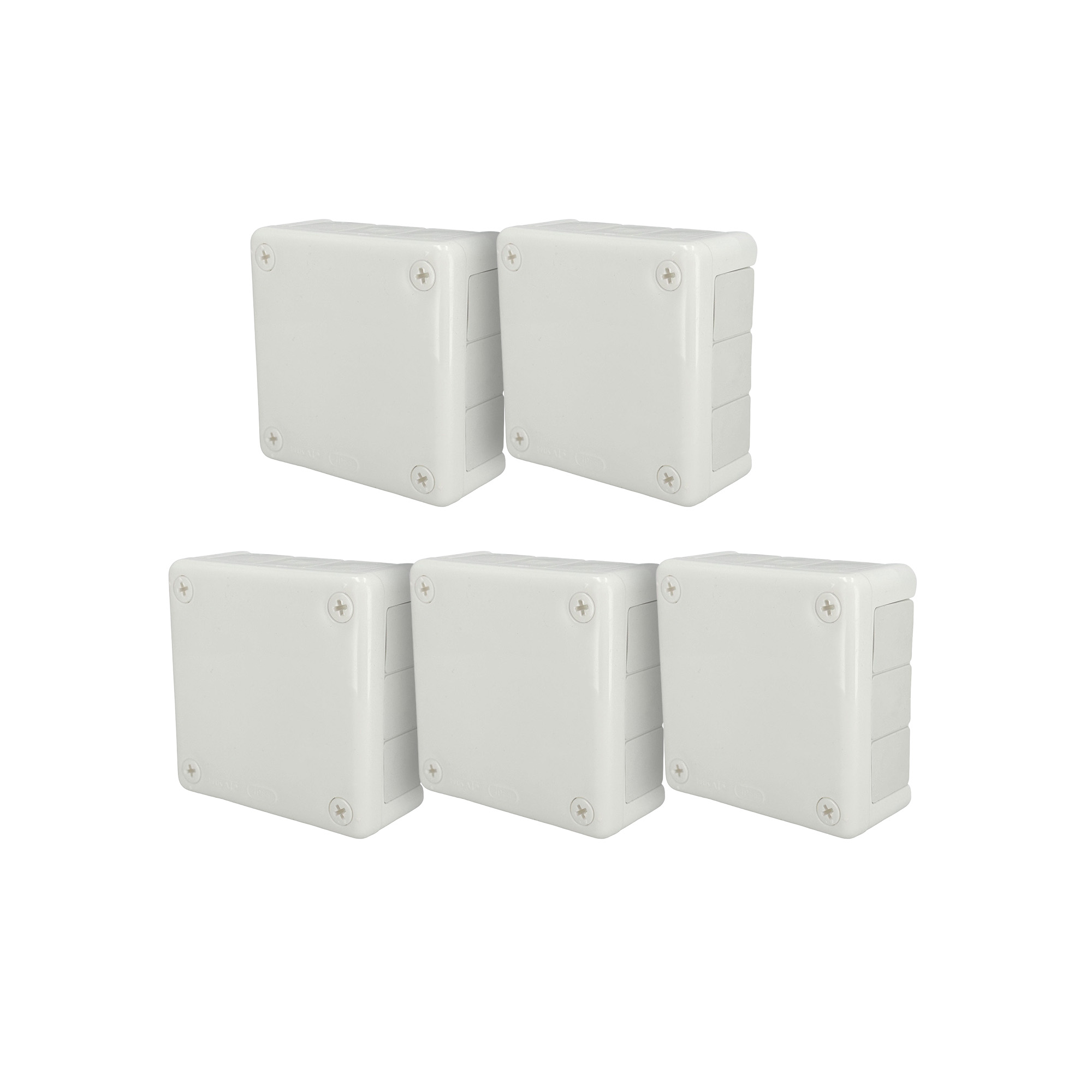 Puszka natynkowa hermetyczna 98x98x42mm 12-wlotowa, z dławikami gumowymi, IP55 zamknięcie "na wkręty", biała EDO 5 szt.