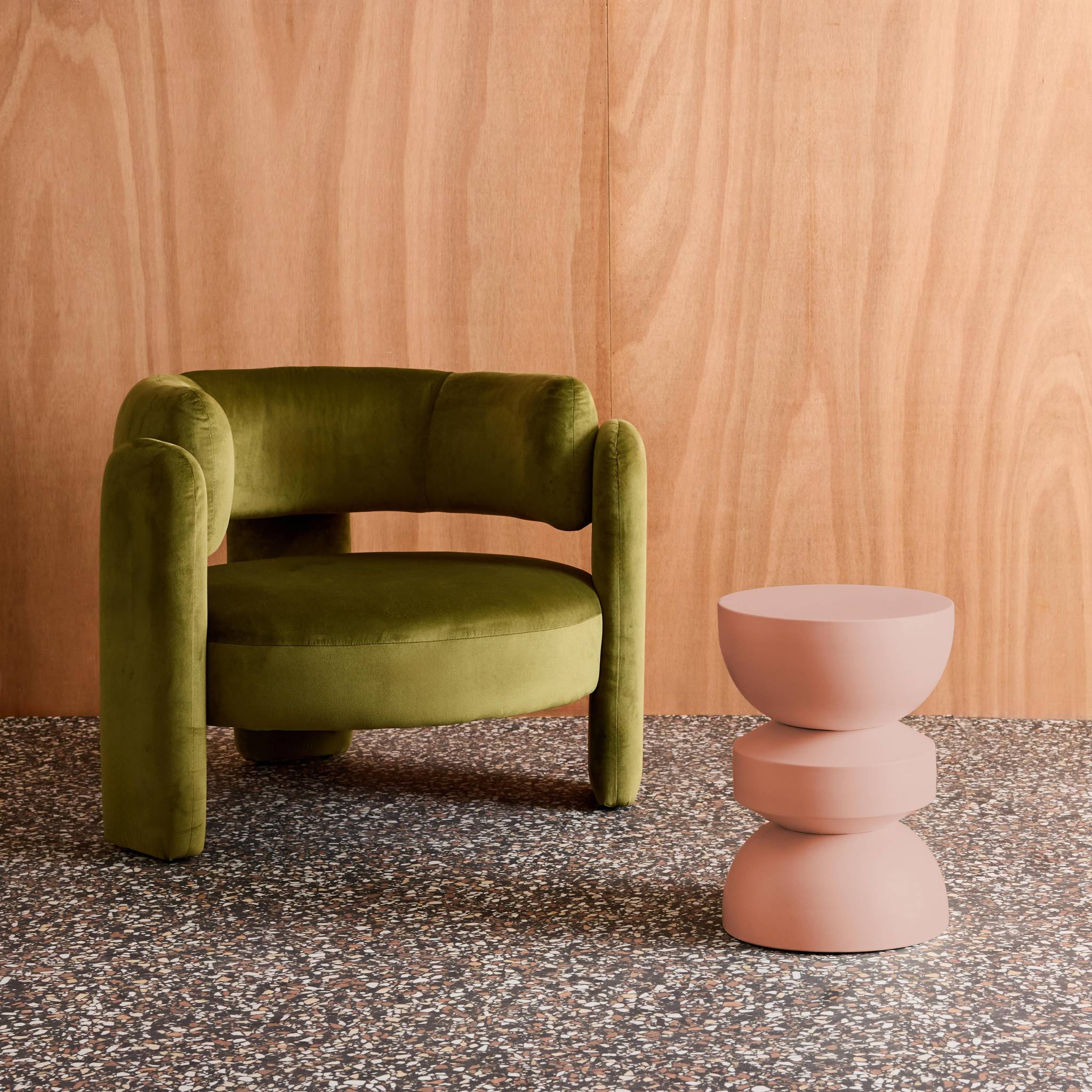 Table d'appoint. bout de canapé. table de chevet en métal. rose. Assa. Ø32 x H 43.5cm - 6