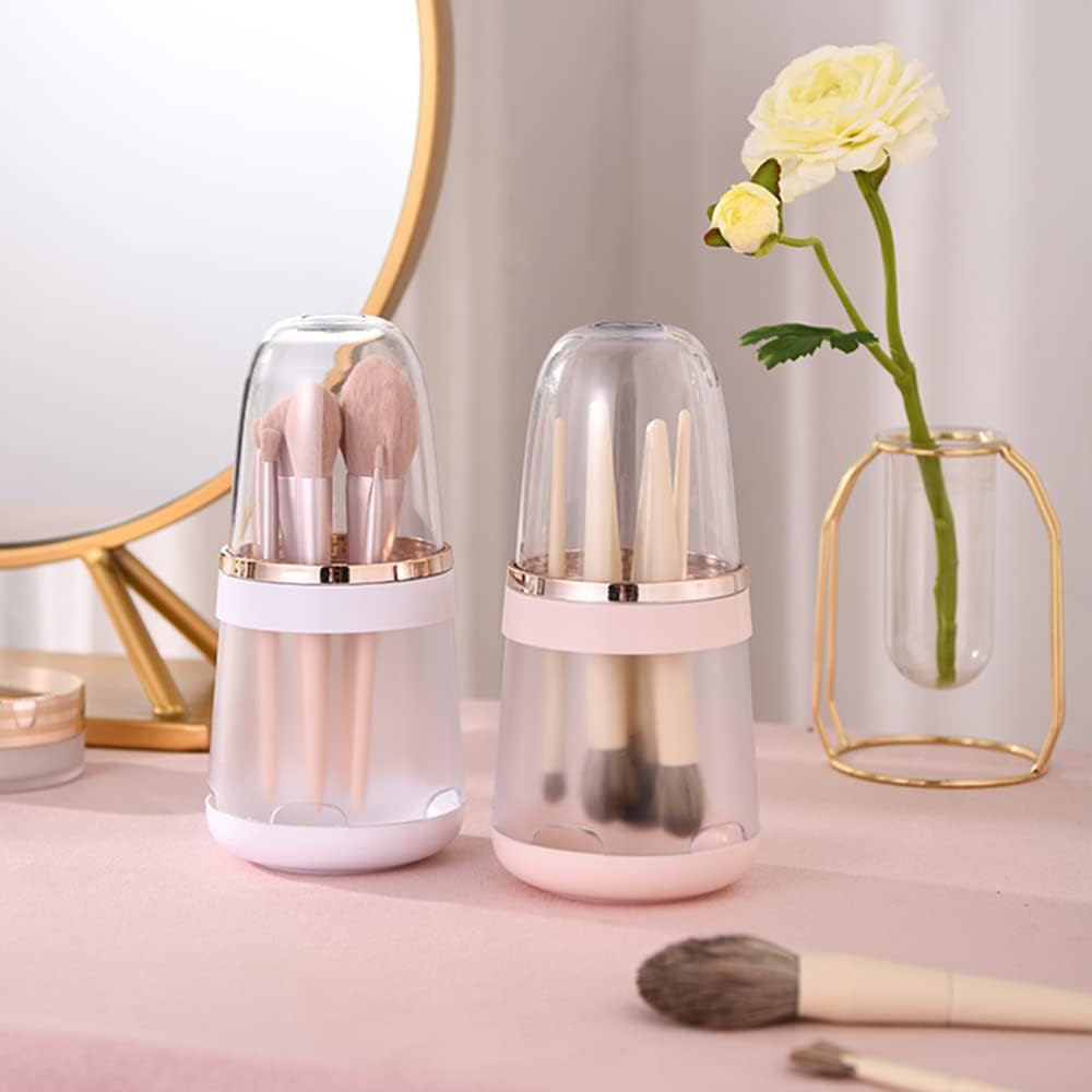 Portabrochas de maquillaje/Caja de limpieza/Escurridor de brochas 3 en 1, Organizador de cosméticos para limpieza - 5