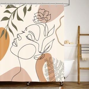 Piccola tenda da doccia boho bianca con nappe, in tessuto trapuntato a chevron a righe, stile moderno minimalista da fattoria per il bagno | Leroy Merlin
