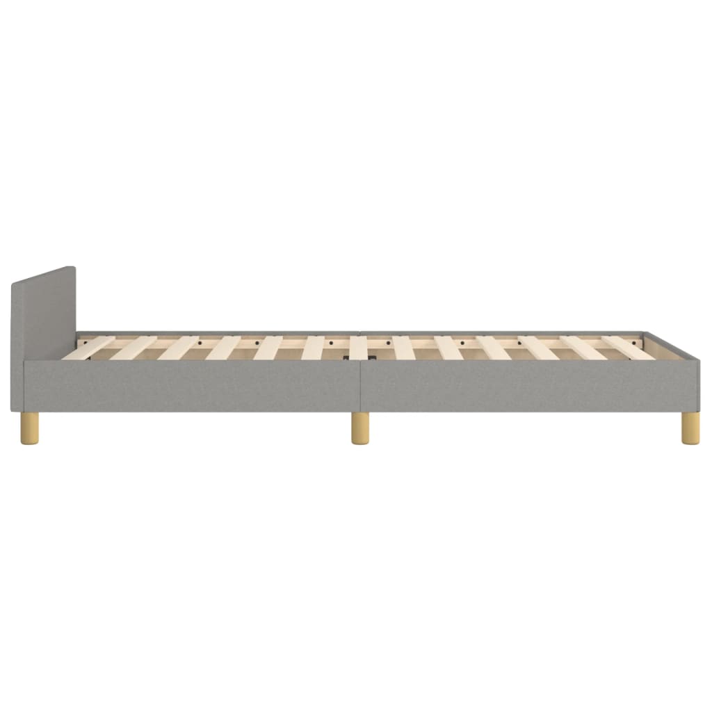Cadre de lit sans matelas gris clair 100 x 200 cm tissu - 7
