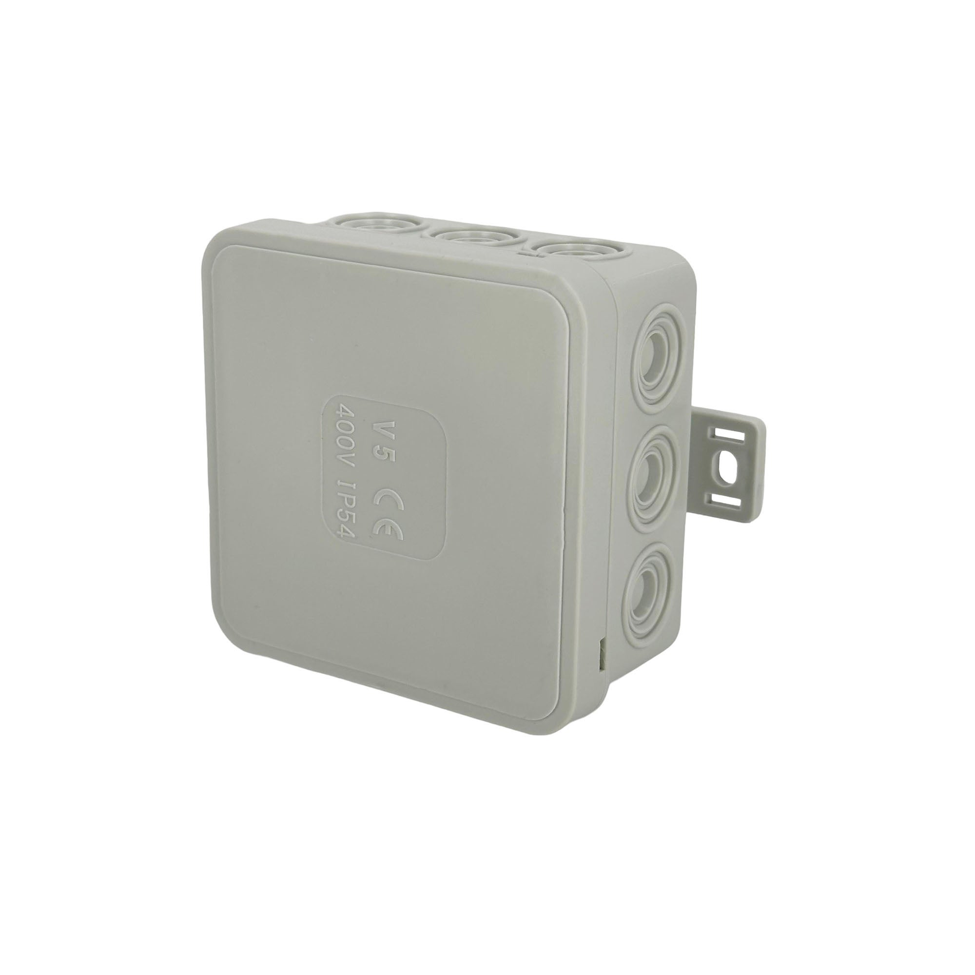 Puszka natynkowa hermetyczna elastyczna 75x75x41mm 12-wlotowa, zamknięcie "na klik" IP54 szara EDO