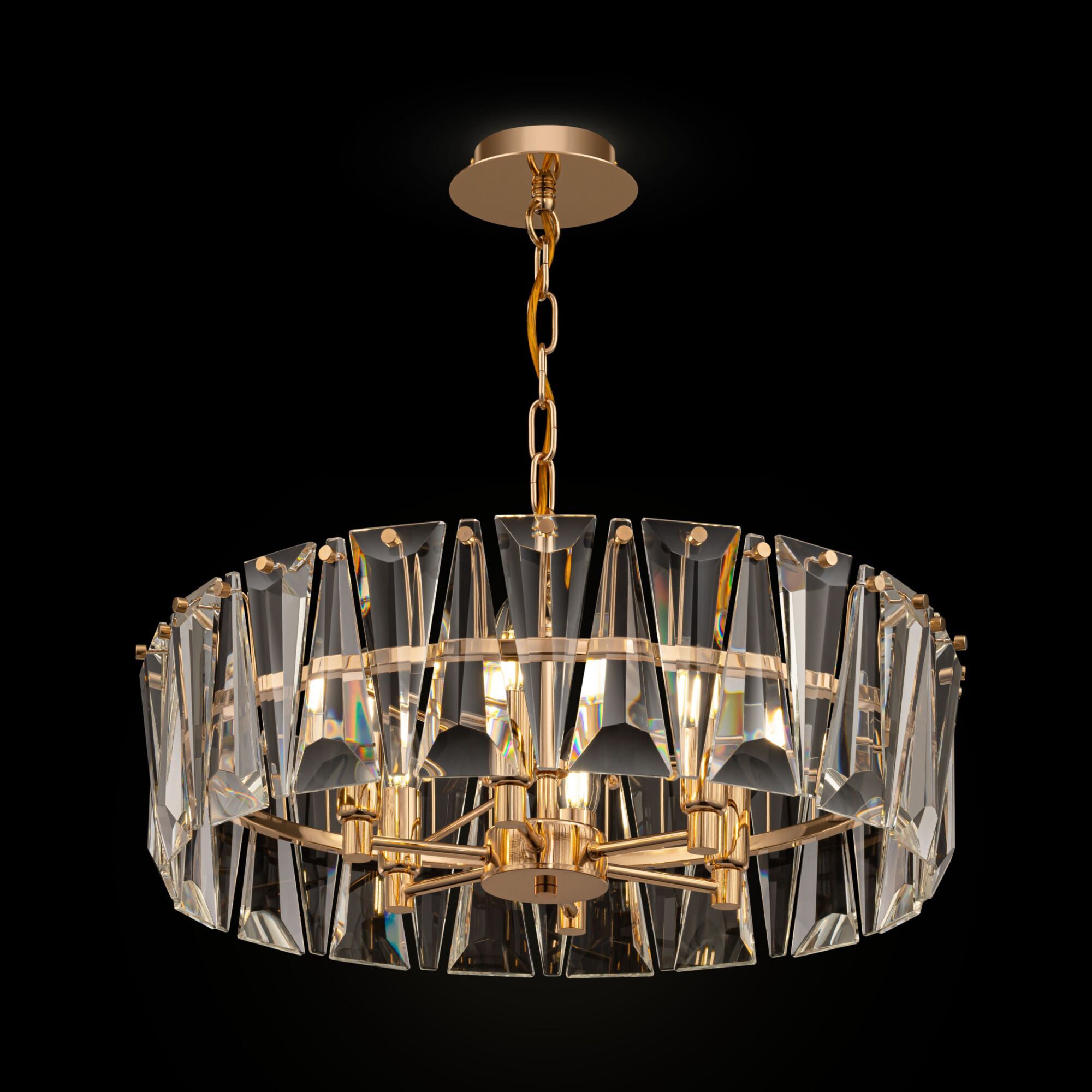 Puntes Lustre Ampoule de style classique 60 watts Métal Cristal transparent K CRI pour salon, bureau, cuisine, café doré E14 Maytoni - 5