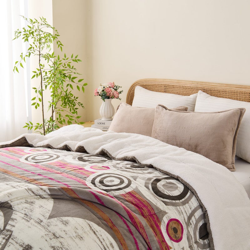 Edredón Grueso con Borrego Sherpa 600 g/m² – Cálido Suave Envolvente – Edredón Invierno - Mandalas Cama 150/160 (250x260) +2 Funda Almohada (50x70) - 4