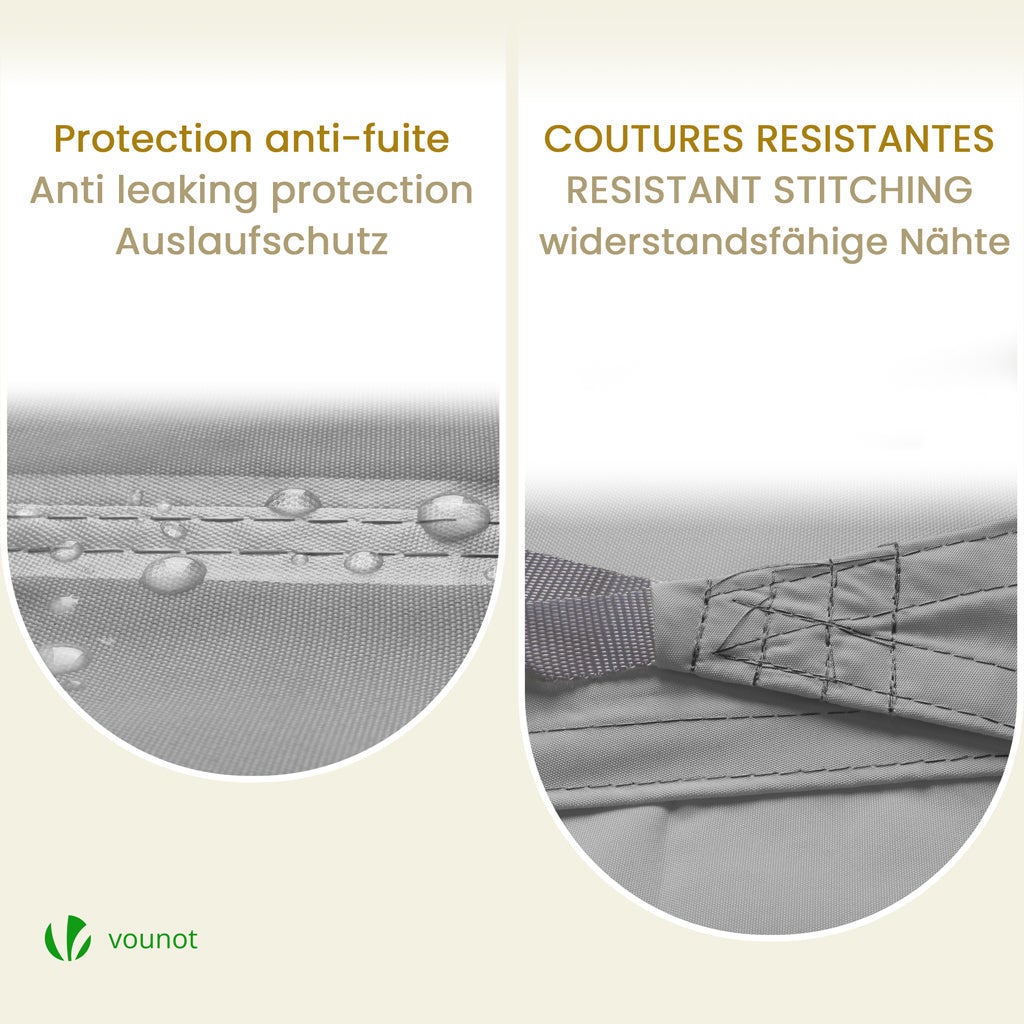 Voile d'ombrage Rectangulaire en Polyester Imperméable avec Kit de Montage 3x4m Gris Clair VOUNOT® - 5