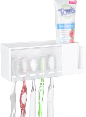 Portaspazzolino, Portaspazzolino Elettrico Con Distanziatore Regolabile Grande Organizer Portaspazzolino Rimovibile Per Bagno Doccia Famiglia Bambini 92900593