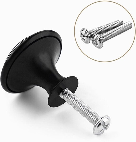 Mânere moderne negre de 30 mm pentru uși, sertare, bucătărie și mobilă, cu șurubelniță, pachet de 12 12buc