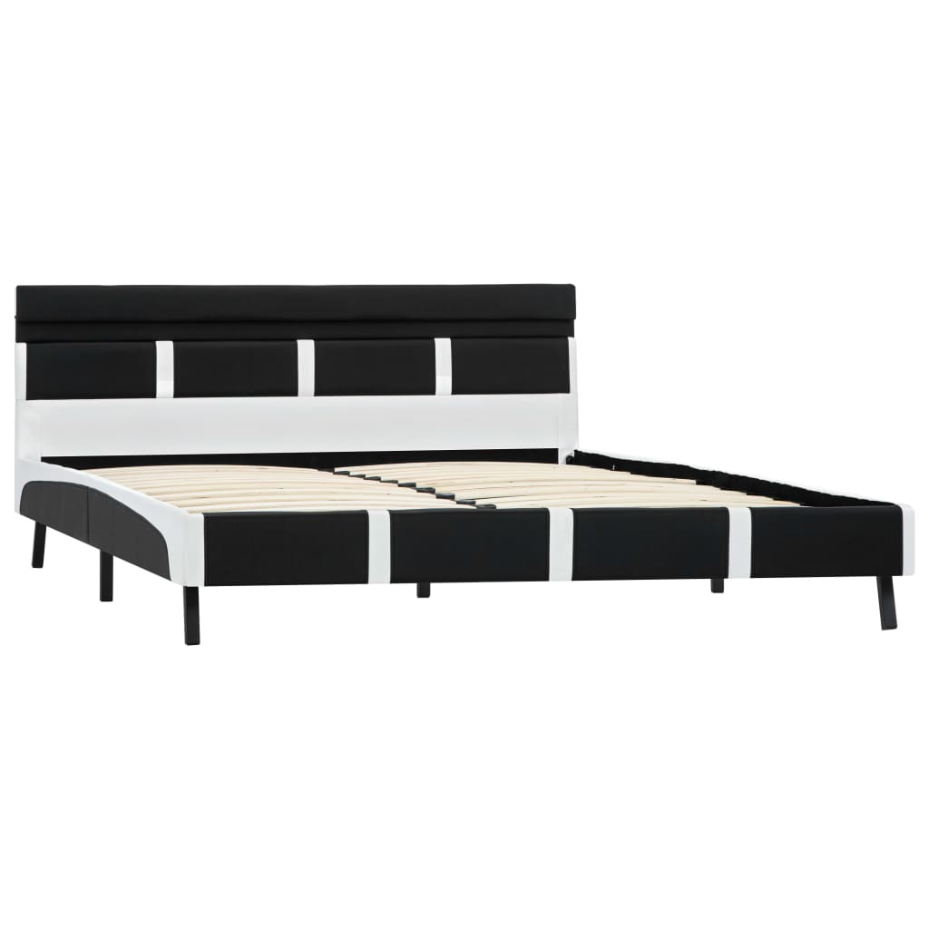 Maison Exclusive - Estrutura de cama c/ LED 120x200 cm couro artificial preto - 3
