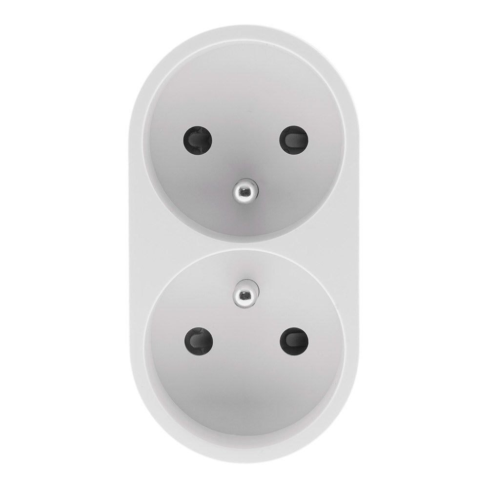 Multiprise biplite pour façade 16A - Blanc - Zenitech - 2