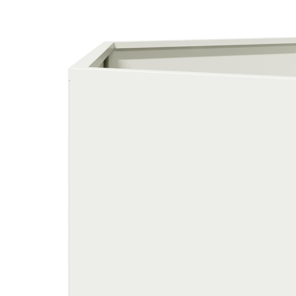 Maison Exclusive - Jardinera hexagonal acero blanco 46x40x45 cm - 7