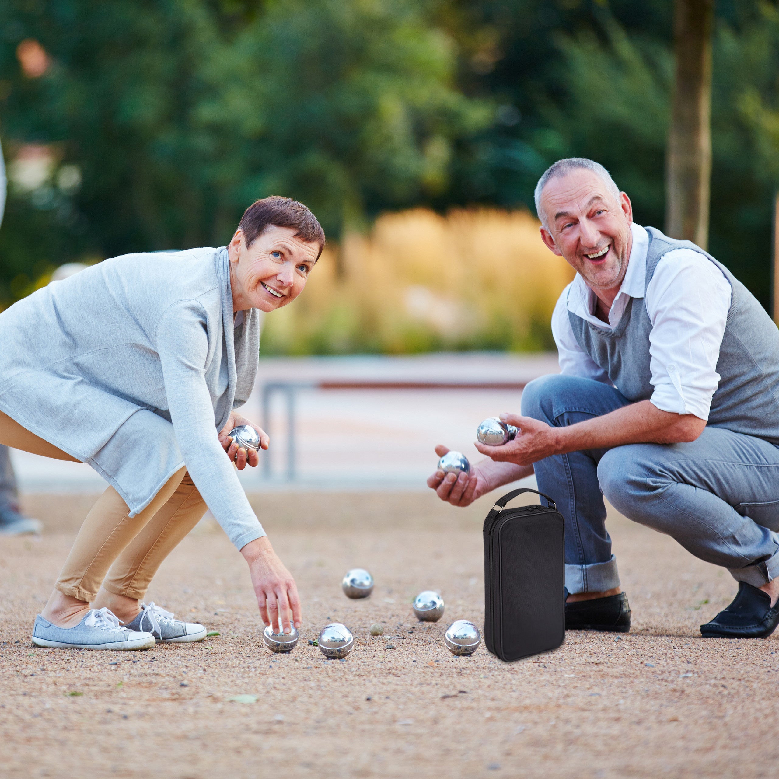 Relaxdays Set Da Bocce 2x12 Sfere In Metallo – Perfetto Per Giocare In Giardino O Al Mare Con Amici E Famiglia! - 6