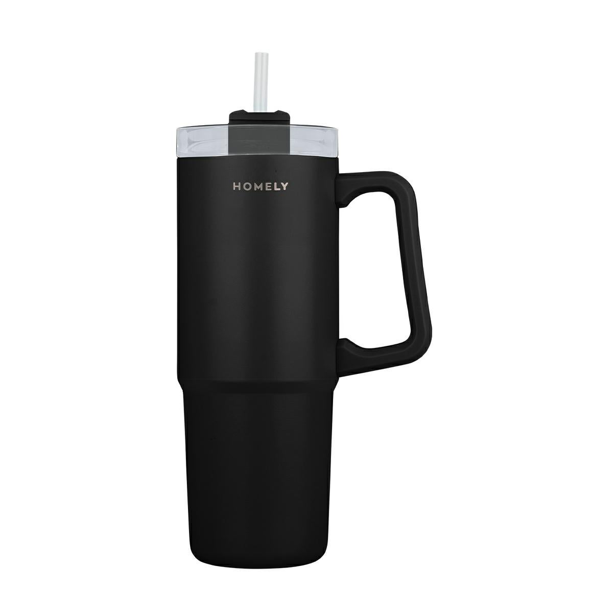 Kubek termiczny Estia ze słomką i uchwytem na kawę herbatę 900 ml czarny 1 szt.