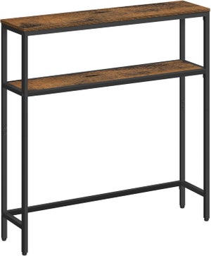 ChooChoo Consolle Ingresso A Cassetto - Tavolo Lungo E Stretto In Stile Rustico, 100x30x80 Cm, Nero
