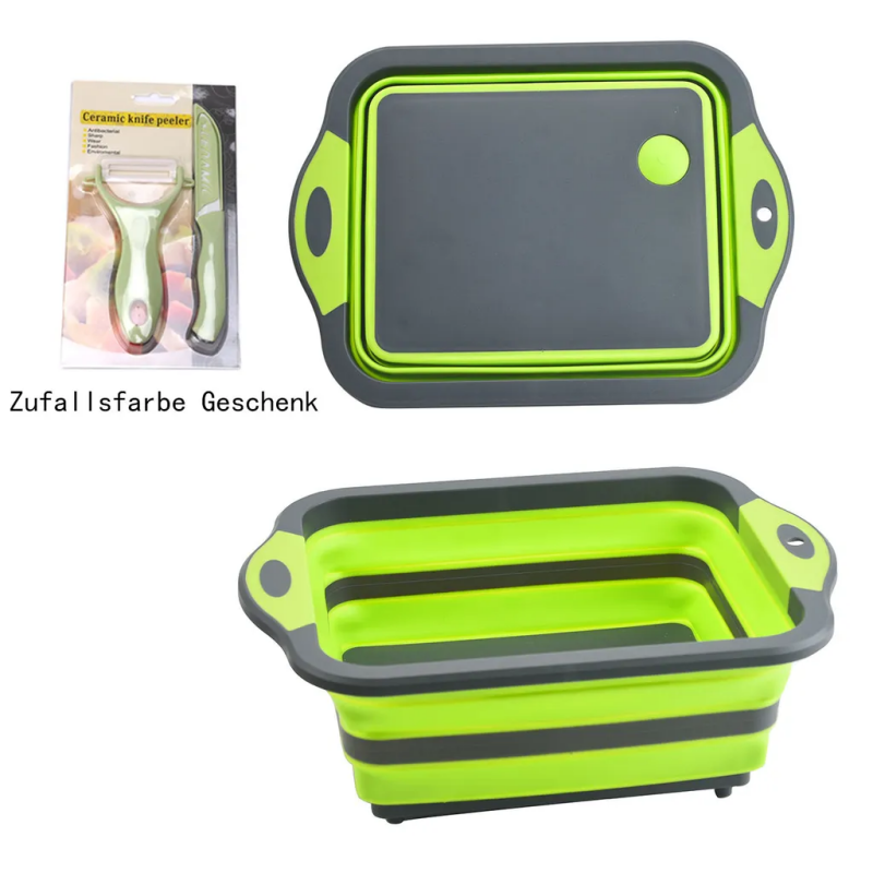 Składana deska do krojenia - deska do krojenia zlewu, z ceramicznym nożem do owoców i obieraczką w różnych kolorach