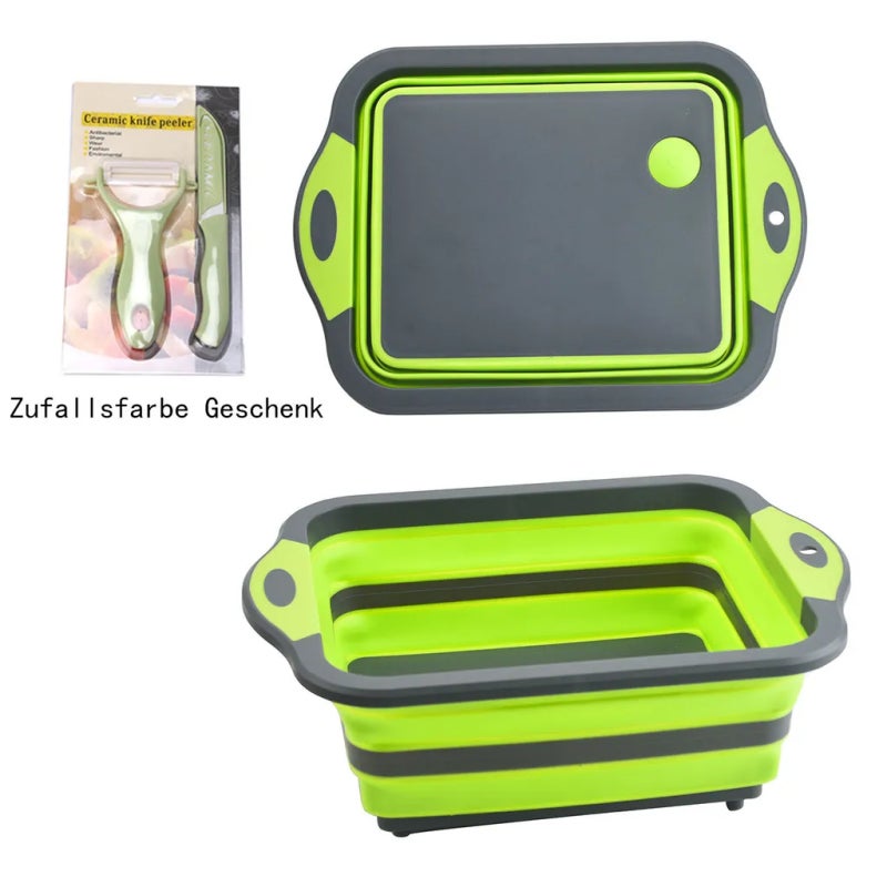 Składana deska do krojenia - deska do krojenia zlewu, z ceramicznym nożem do owoców i obieraczką w różnych kolorach