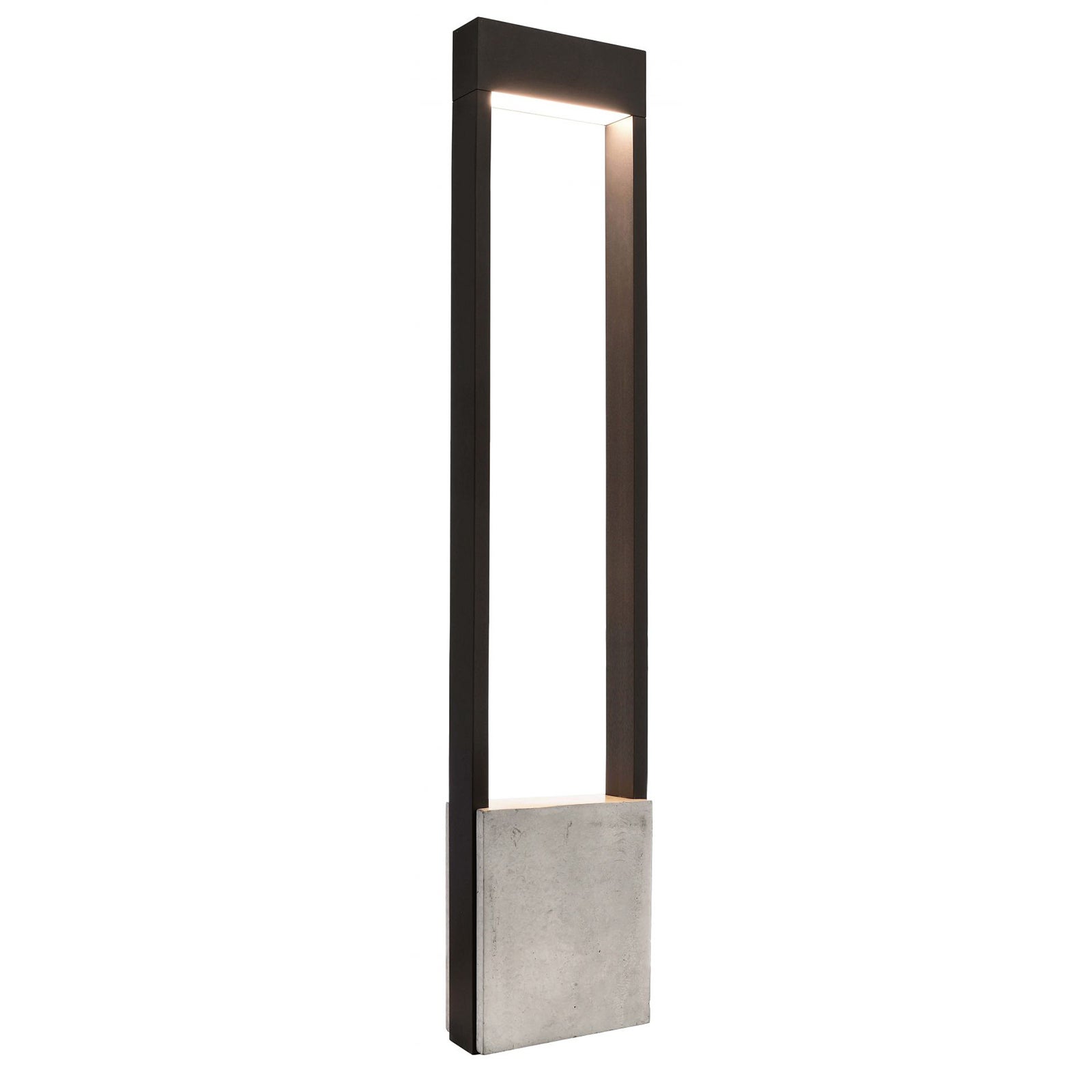 Farola exterior chertan ip54 led 13w, aluminio y hormigón, poste de piedra, luz para jardín y camino, 230v, tamaño 100cm