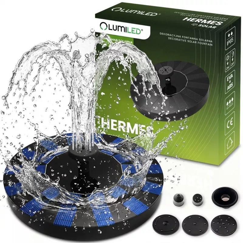 Fontanna Solarna Lumiled LED Ogrodowa Pływająca z Pompą 180l/h 1 szt.
