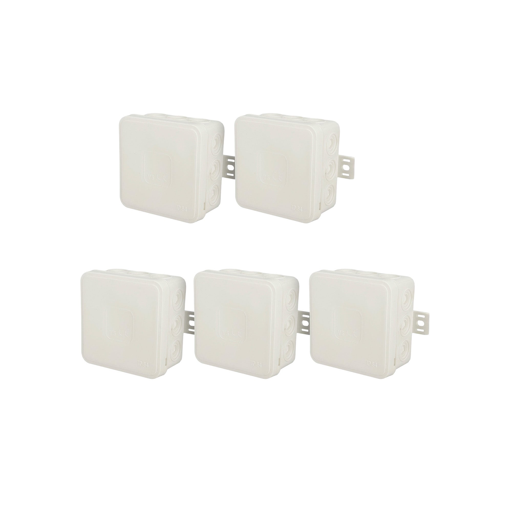 Puszka natynkowa hermetyczna elastyczna 75x75x41mm 12-wlotowa, zamknięcie "na klik" IP54 biała EDO 5szt.