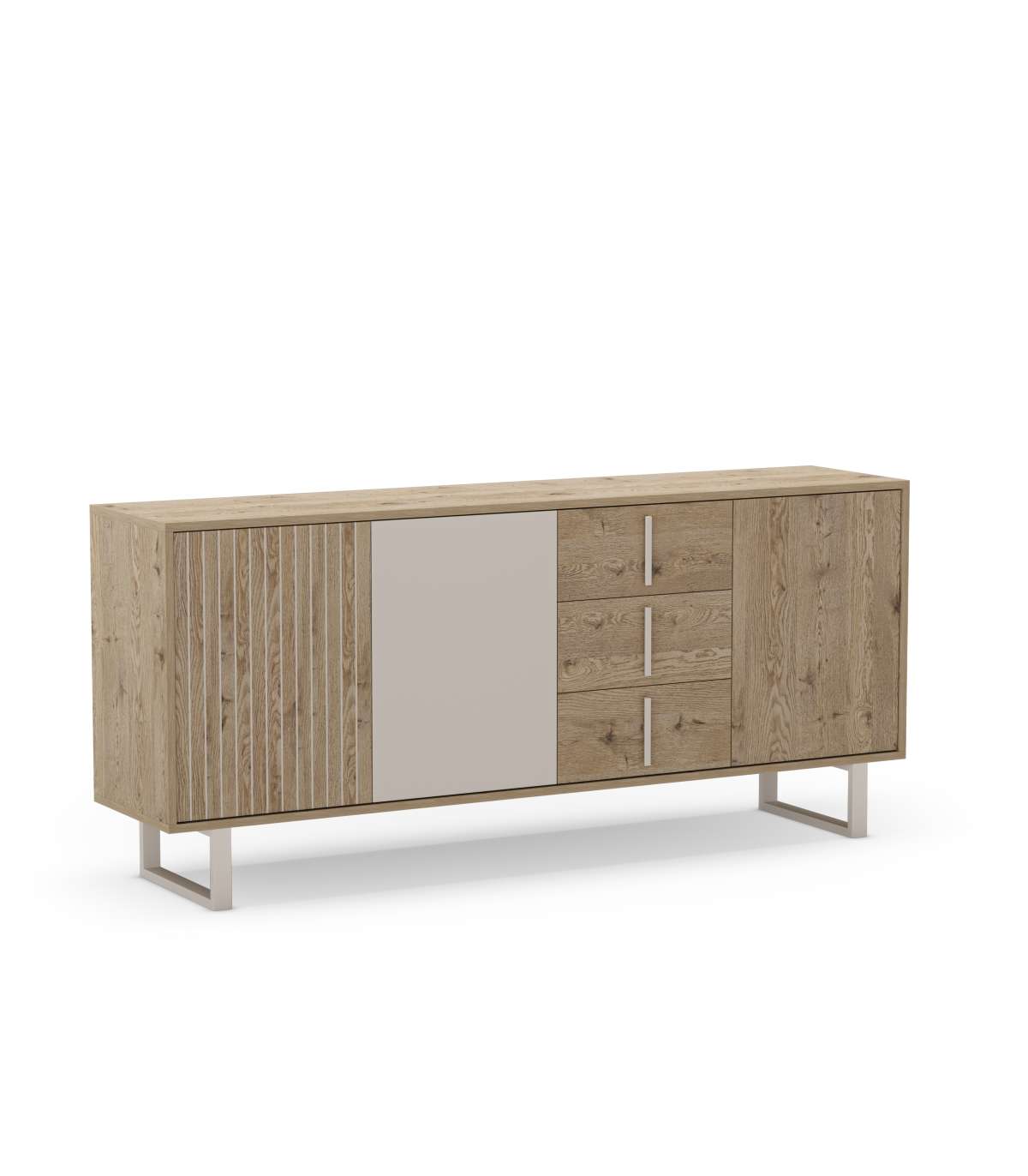 Aparador 3 puertas y 3 cajones mod-Apolo acabado roble y gris, 180cm ...