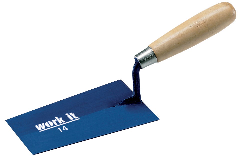 Truelle à Pointe Carrée Ausonia Tekna 140 Mm – Acier C55, Manche Bi-Matière Antidérapant, Peinture Antirouille
