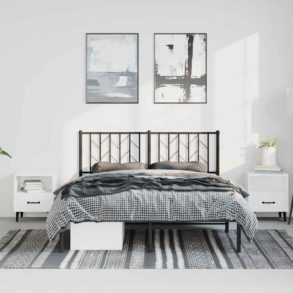Estructura cama sin colchón con cabecero metal negro 193x203 cm vidaXL - 3