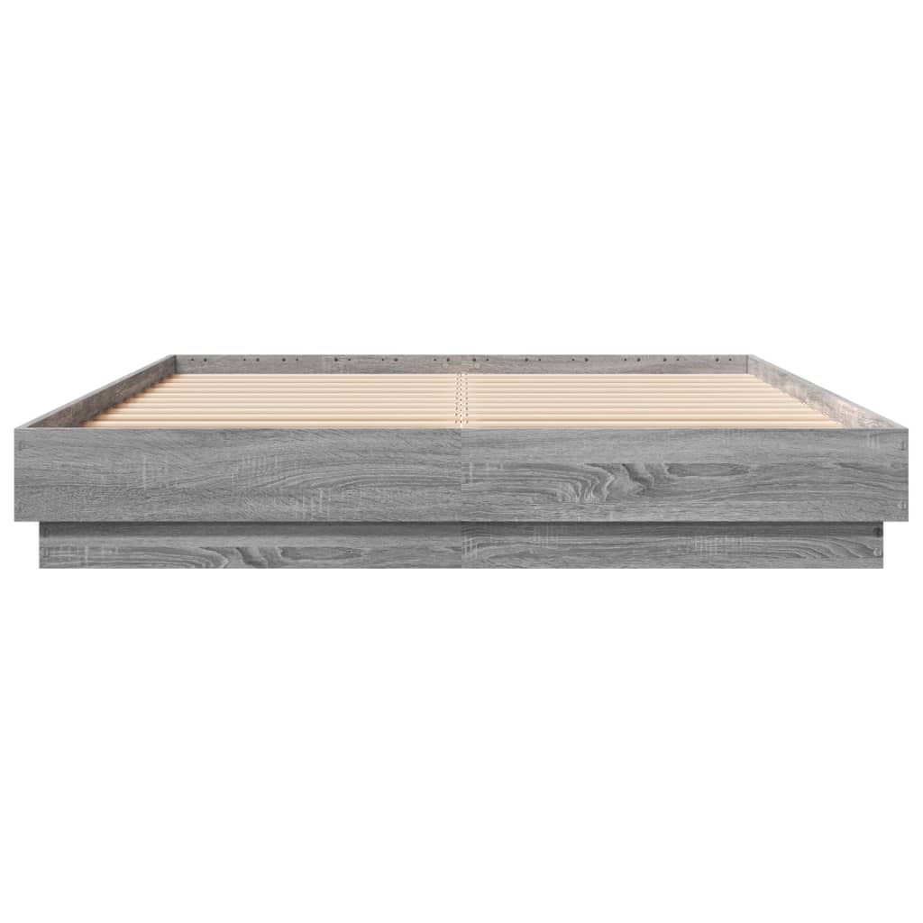Cadre de lit sonoma gris 140x200 cm bois d'ingénierie - 4