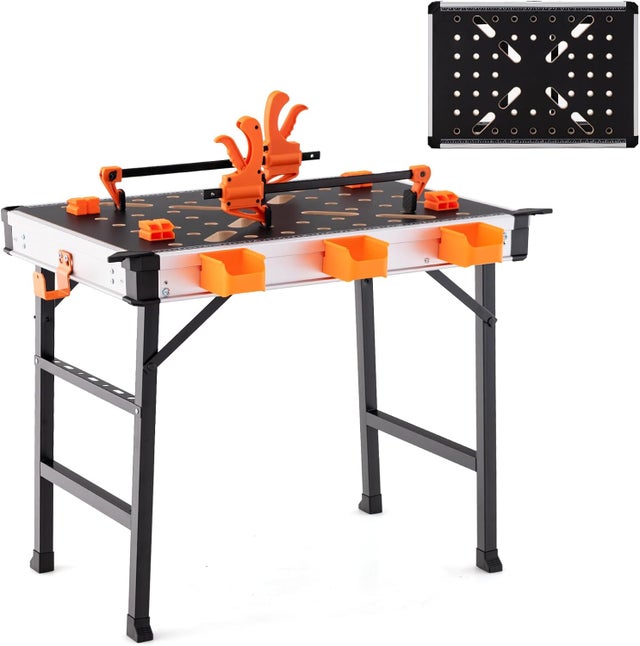 Banco da lavoro Fami regolabile con piano in legno 1500x750x730/1105mm