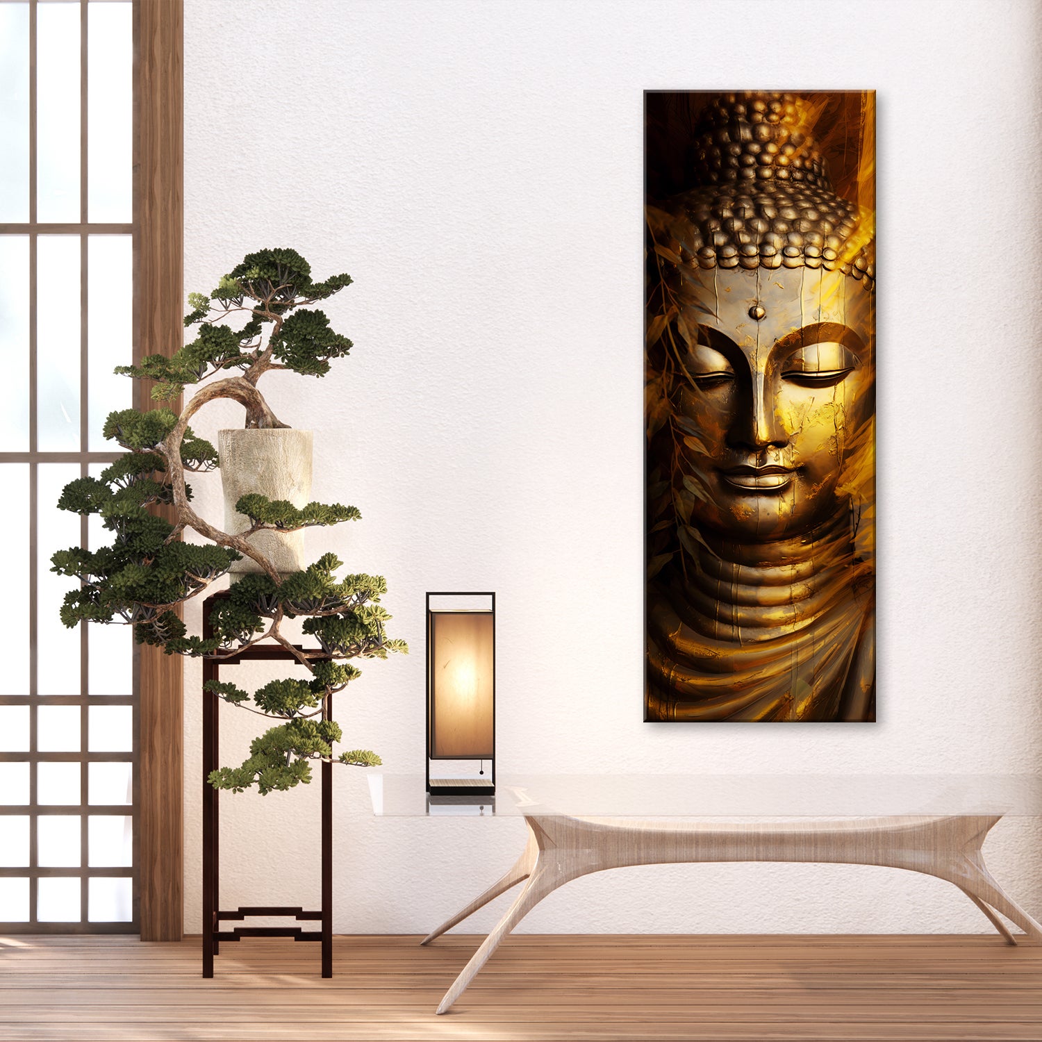 Tableau sur toile Bouddha doré 30x90 - 2