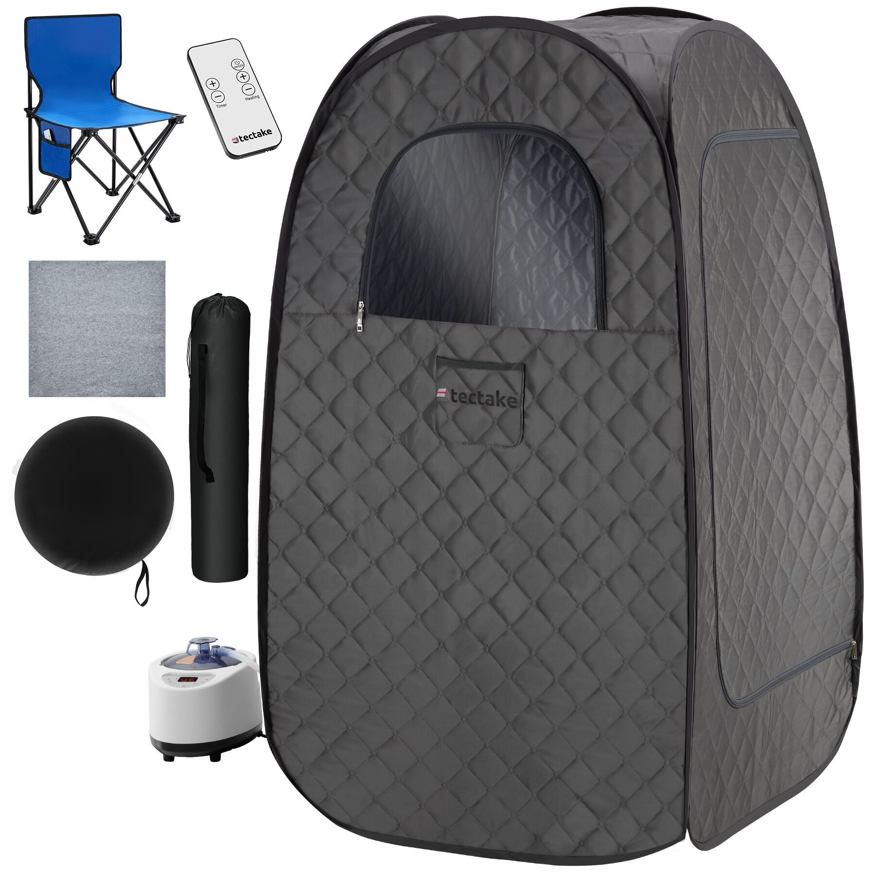 TECTAKE Sauna de vapor portátil THERMALUXE I, 1000 W y 15 niveles de ...