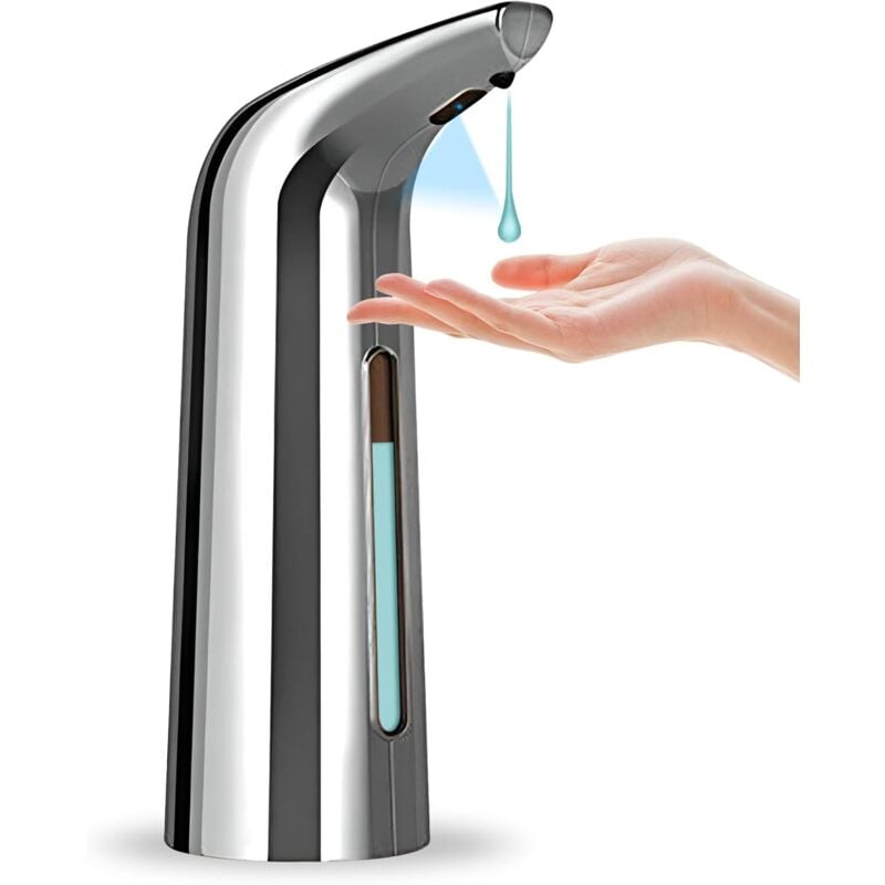 Automatyczny, bezdotykowy dozownik do mydła o pojemności 400 ml z czujnikiem podczerwieni (srebrny)