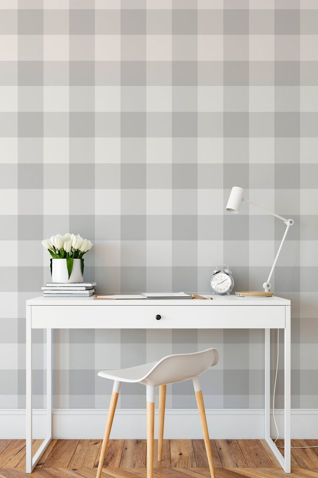 Papel pintado Texturizado Vichy L Gris - 1 rollo 55 x 300 cm