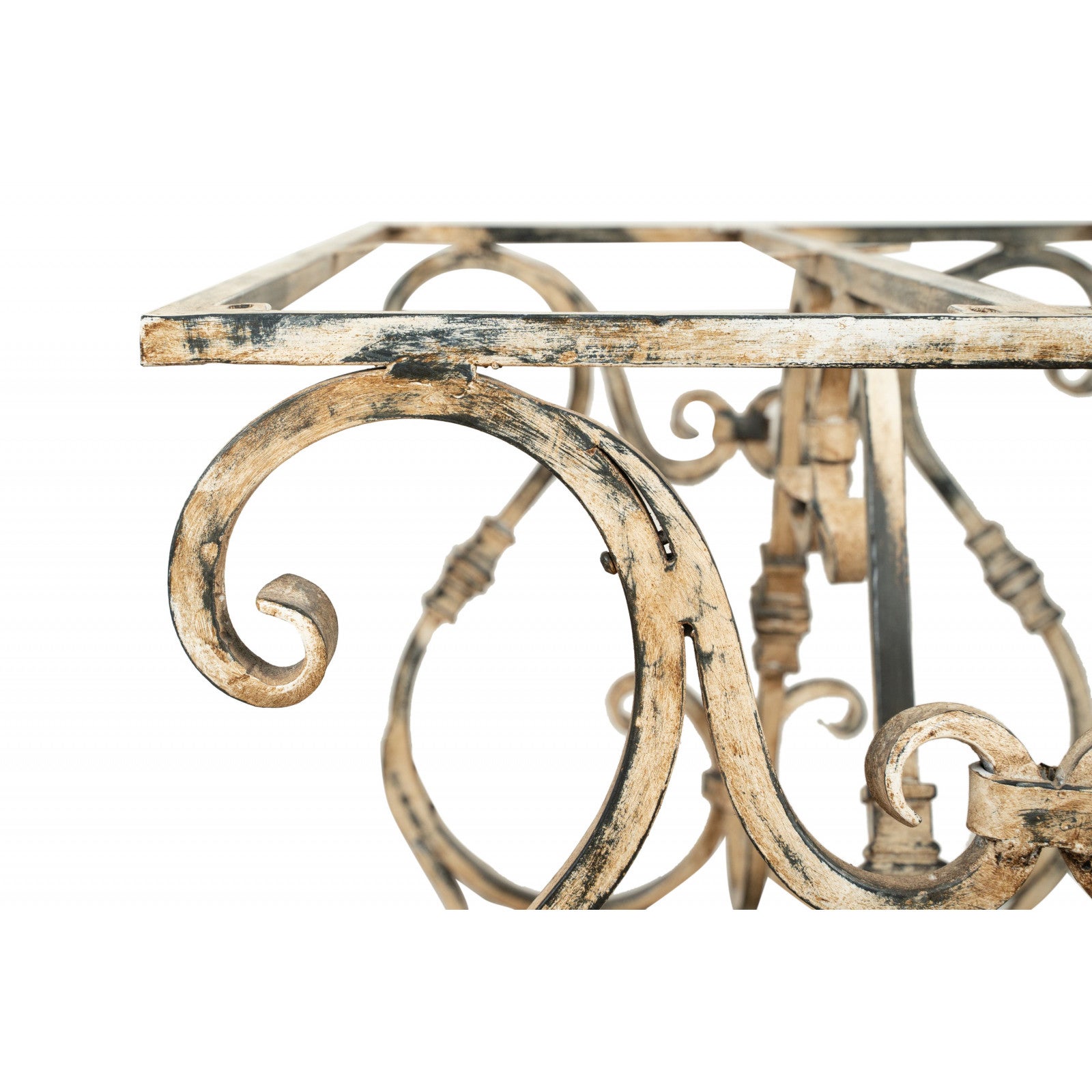 BISCOTTINI Piètement de table - Fer forgé - Jardin - Extérieur - Mobilier - Table basse - Terrasse - Balcon - 130x70x75 cm - 6