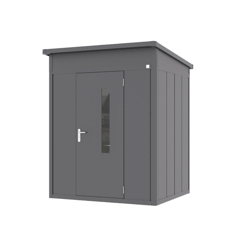 GFP Primeyard domek narzędziowy metalowy 180x158x231 cm domek ogrodowy dach jednospadowy antracyt