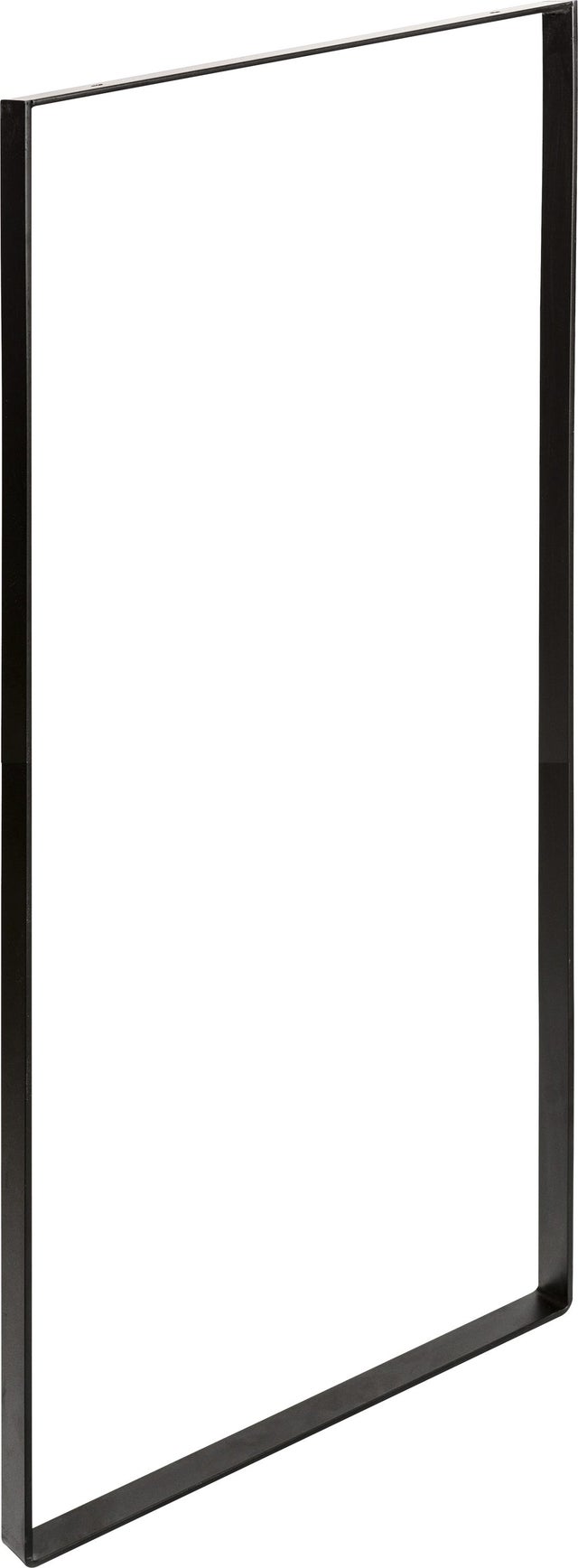 Pied meuble rectangle fixe acier mat noir, 85 cm